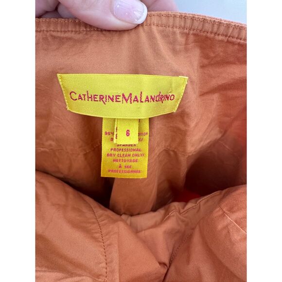 Catherine Malandrino Orange Embroidered Shoulder Strap Corset Women's Dress Sz 6 - Picture 2 of 7